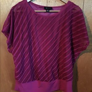 Ab studio size med pink short sleeve shirt